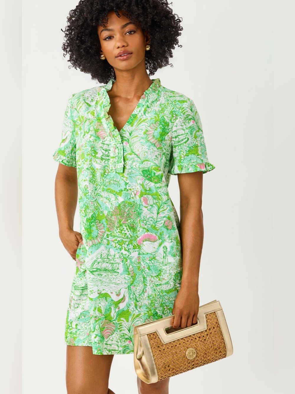 Lilly Pulitzer Scarlette Linen Dress in Ship to Shore print